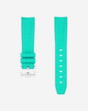 Curved Vertech Rubber Strap - Polar Lights Green - OM Luxury